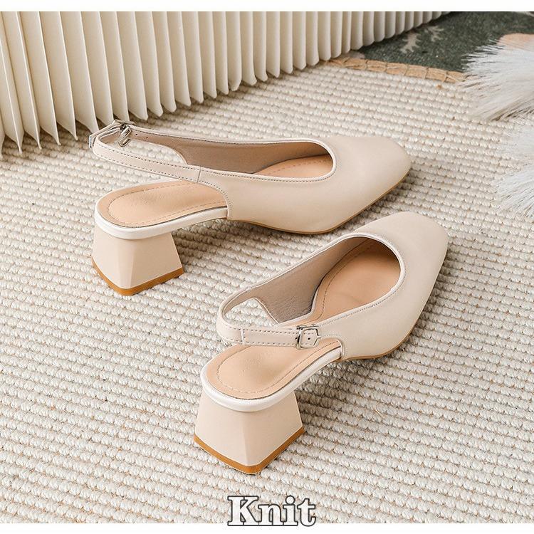 バックストラップ パンプス 痛くない 太ヒール ローヒール4.5cm ストラップ エナメル スクエアトゥ オフィスシューズ チャンキーヒール | ブランド登録なし | 13