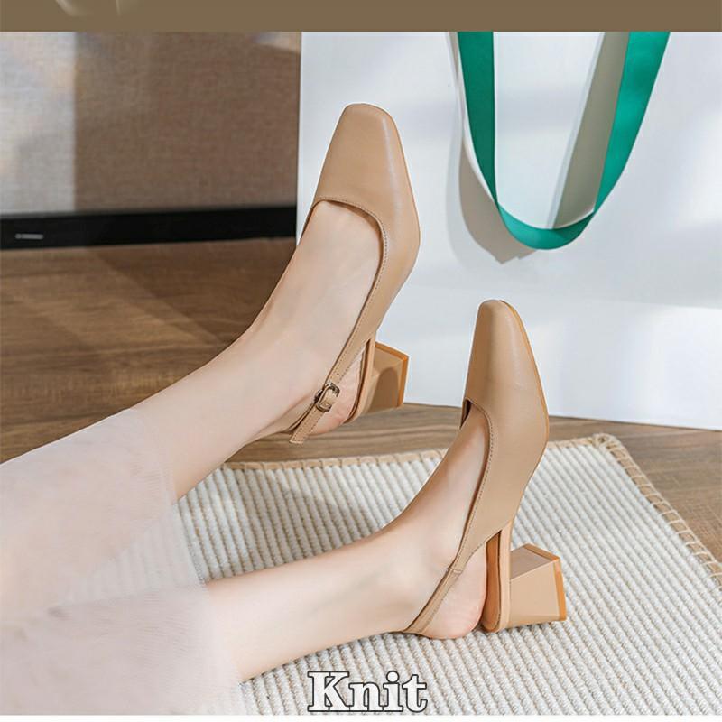 バックストラップ パンプス 痛くない 太ヒール ローヒール4.5cm ストラップ エナメル スクエアトゥ オフィスシューズ チャンキーヒール | ブランド登録なし | 04