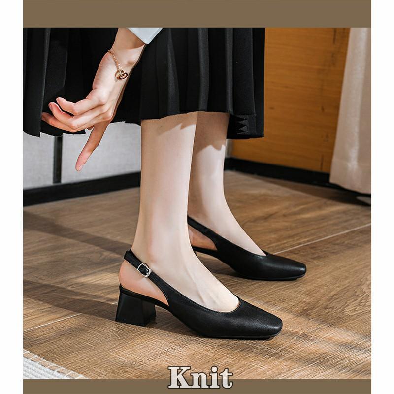 バックストラップ パンプス 痛くない 太ヒール ローヒール4.5cm ストラップ エナメル スクエアトゥ オフィスシューズ チャンキーヒール | ブランド登録なし | 06