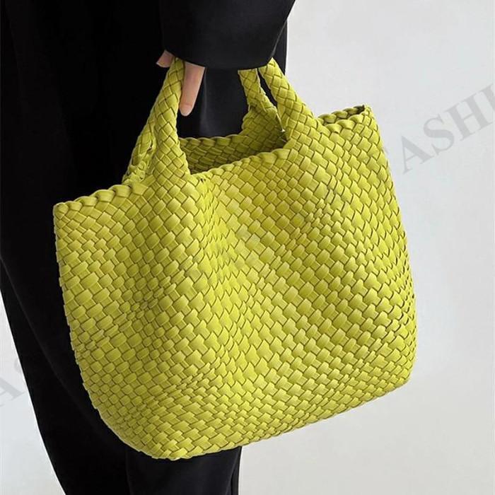 イントレチャート トートバッグ メッシュ 手編み 編みこみ メッシュ編み レディース バッグ PU レザー 革 合皮 メッシュトートバッグ 編みバッグ | ブランド登録なし | 12