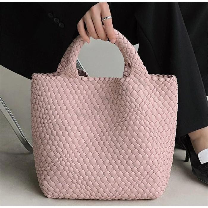イントレチャート トートバッグ メッシュ 手編み 編みこみ メッシュ編み レディース バッグ PU レザー 革 合皮 メッシュトートバッグ 編みバッグ | ブランド登録なし | 13
