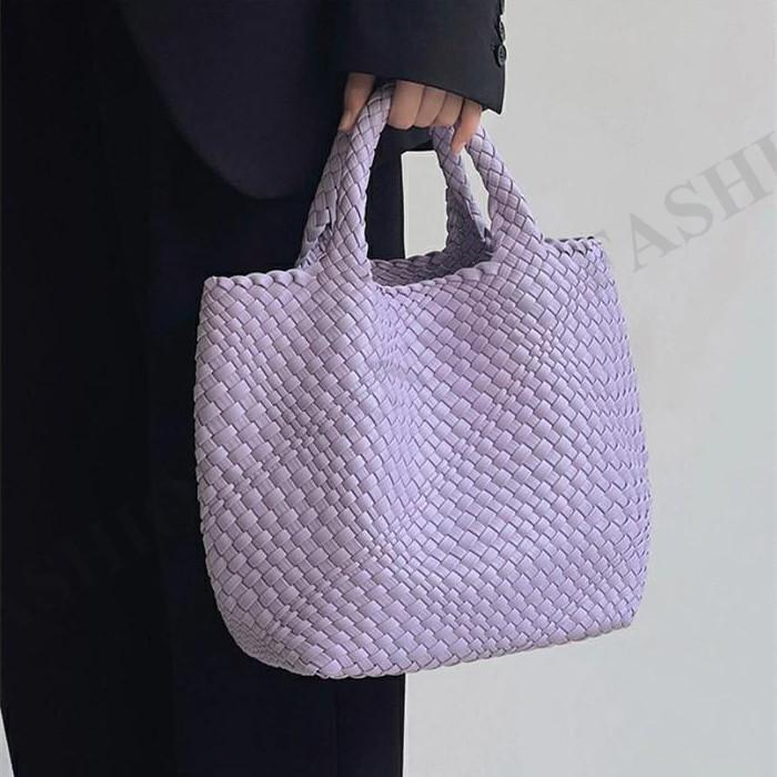 イントレチャート トートバッグ メッシュ 手編み 編みこみ メッシュ編み レディース バッグ PU レザー 革 合皮 メッシュトートバッグ 編みバッグ | ブランド登録なし | 14