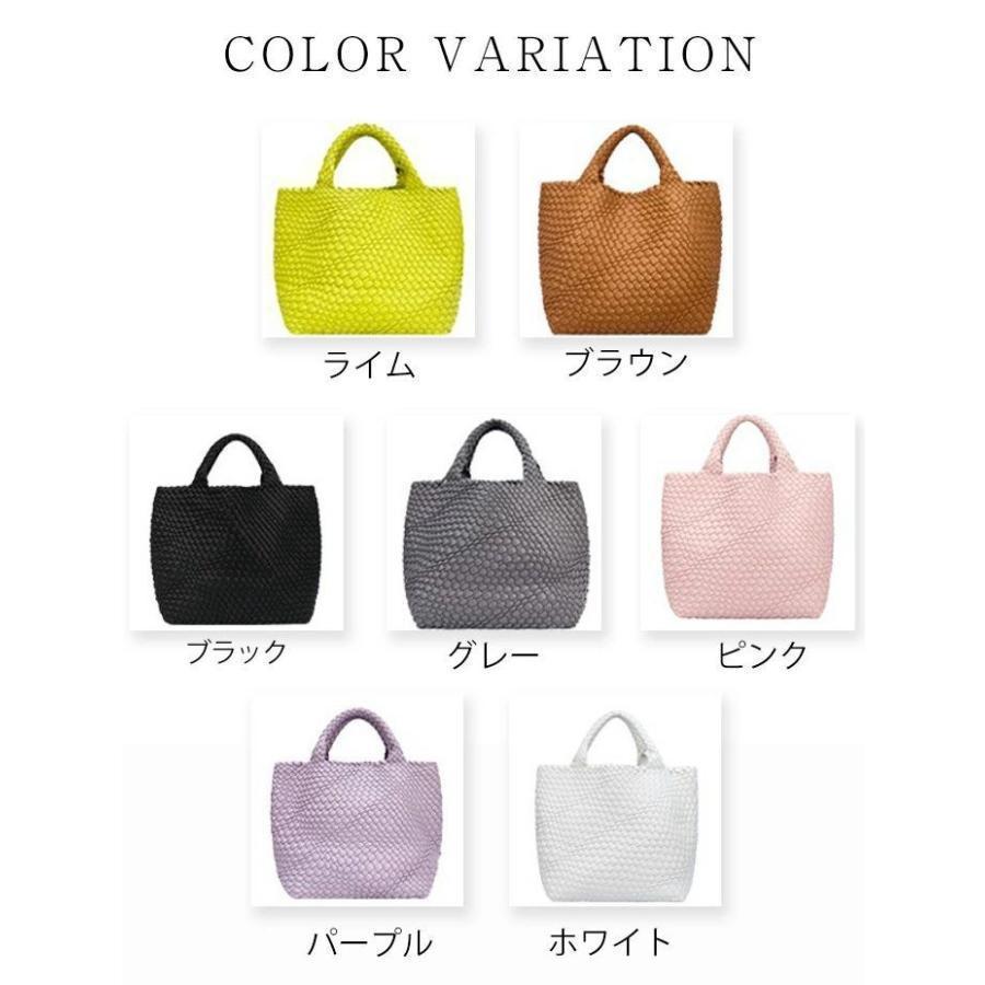 イントレチャート トートバッグ メッシュ 手編み 編みこみ メッシュ編み レディース バッグ PU レザー 革 合皮 メッシュトートバッグ 編みバッグ | ブランド登録なし | 01