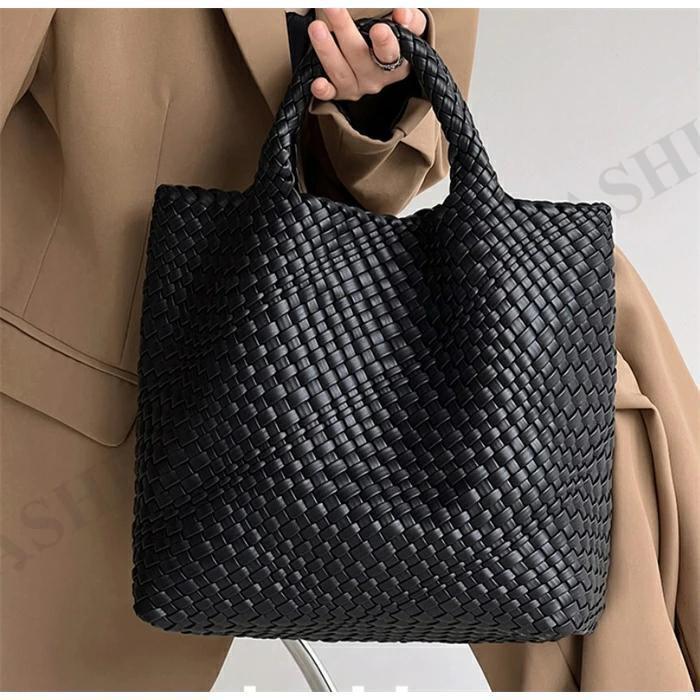 イントレチャート トートバッグ メッシュ 手編み 編みこみ メッシュ編み レディース バッグ PU レザー 革 合皮 メッシュトートバッグ 編みバッグ | ブランド登録なし | 02