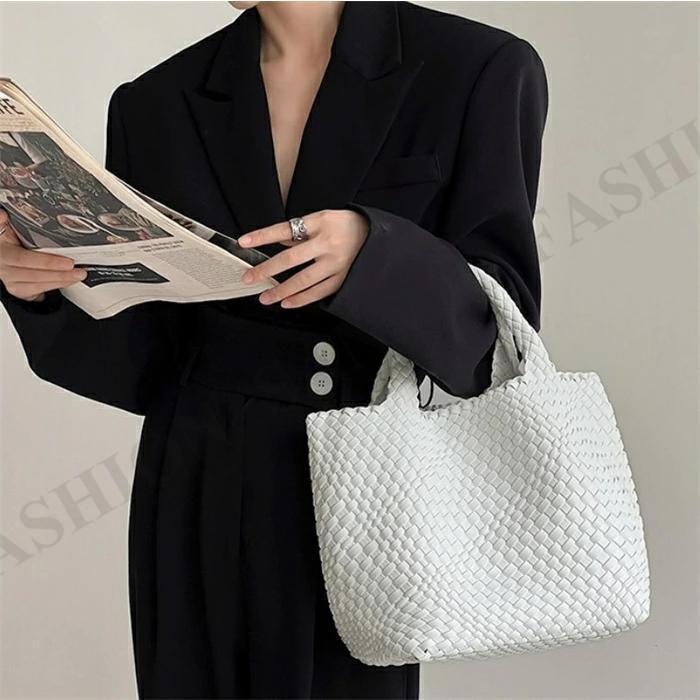 イントレチャート トートバッグ メッシュ 手編み 編みこみ メッシュ編み レディース バッグ PU レザー 革 合皮 メッシュトートバッグ 編みバッグ | ブランド登録なし | 08