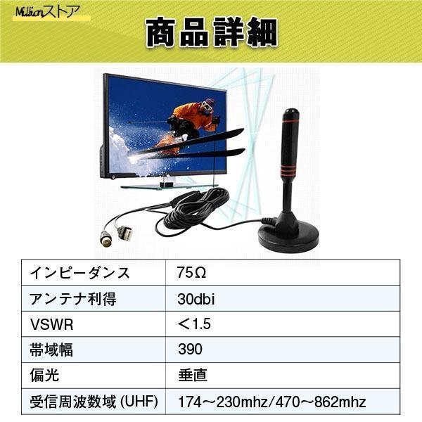 室内用テレビアンテナ　地デジ＆ＢＳ対応ポータブル　　スマホ・カーナビ・タブレット　フルセグ４Ｋ　小型卓上　簡単接続　ケーブル５ｍ　屋内車載に | ブランド登録なし | 07