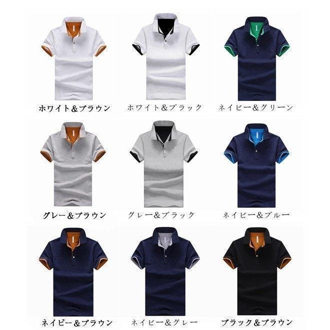 ポロシャツ 半袖 メンズ 一部 配色 ポロ カジュアルシャツ クールビズ ゴルフ ビジネス | ブランド登録なし | 11