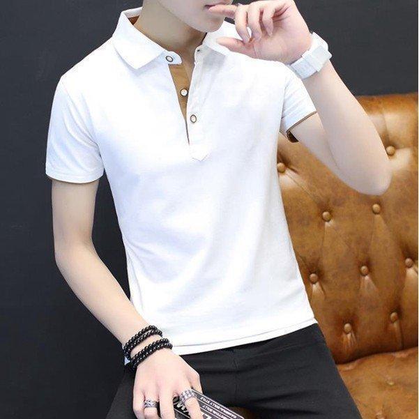 ポロシャツ 半袖 メンズ 一部 配色 ポロ カジュアルシャツ クールビズ ゴルフ ビジネス | ブランド登録なし | 13
