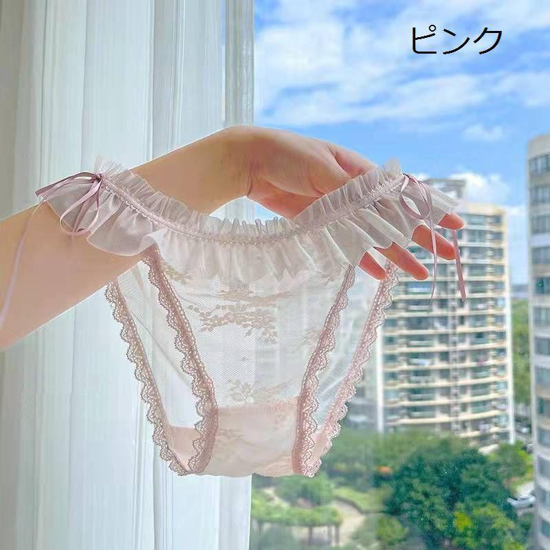 ふんどしショーツ ショーツ 下着 インナー レディース 女性 単品 ふんどし型 パンツ パンティ 通気性 透け感 シースルー レース リボン 綺麗 | ブランド登録なし | 16