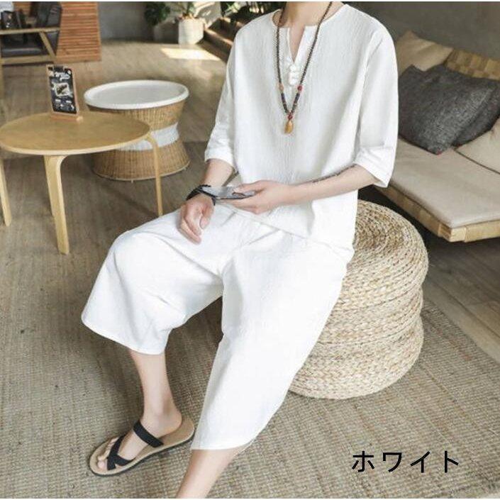 甚平 メンズ じんべい セットアップ 上下セット 半袖 作務衣 夏用 男性用 麻 浴衣 着物 部屋着 夏祭り 花火大会 しじら織り おしゃれ | ブランド登録なし | 05