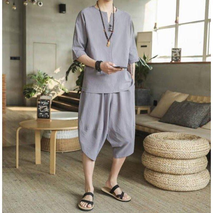 甚平 メンズ じんべい セットアップ 上下セット 半袖 作務衣 夏用 男性用 麻 浴衣 着物 部屋着 夏祭り 花火大会 しじら織り おしゃれ | ブランド登録なし | 08