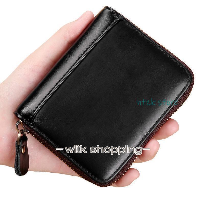 財布 メンズ 二つ折り ミニ財布 お札折らない レザー ファスナー 小銭入れあり 薄い 大容量 RFID スキミング 防止 カードケース 革 | ブランド登録なし | 15