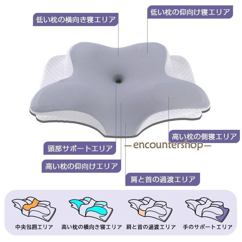 枕 まくら 低反発枕 横向き寝用枕 肩こり 首こり ストレートネック ピロー 安眠枕 快眠枕 低反発まくら 横向き寝 いびき防止 健康枕 頚椎安定 | ブランド登録なし | 03