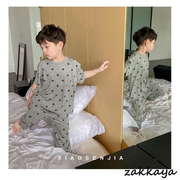 パジャマ キッズ 子供服 2点セットアップ 男女兼用 ジュニア 春夏星柄 薄手 半袖 長ズボン ルームウェア 部屋着 おしゃれ 可愛い 柔らかい | ブランド登録なし | 10