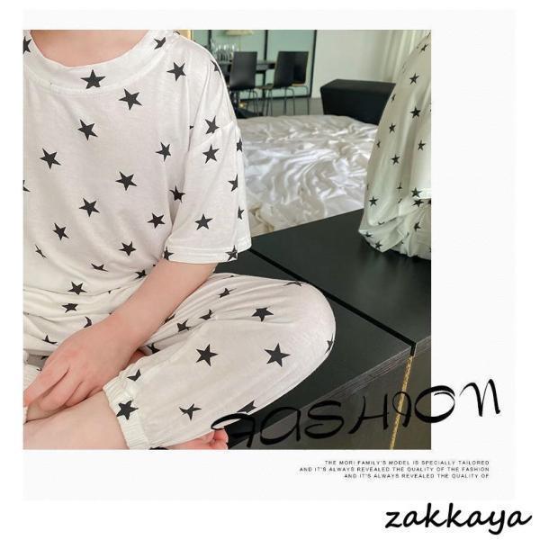 パジャマ キッズ 子供服 2点セットアップ 男女兼用 ジュニア 春夏星柄 薄手 半袖 長ズボン ルームウェア 部屋着 おしゃれ 可愛い 柔らかい | ブランド登録なし | 04