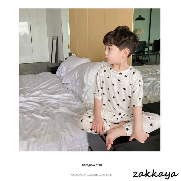 パジャマ キッズ 子供服 2点セットアップ 男女兼用 ジュニア 春夏星柄 薄手 半袖 長ズボン ルームウェア 部屋着 おしゃれ 可愛い 柔らかい | ブランド登録なし | 05
