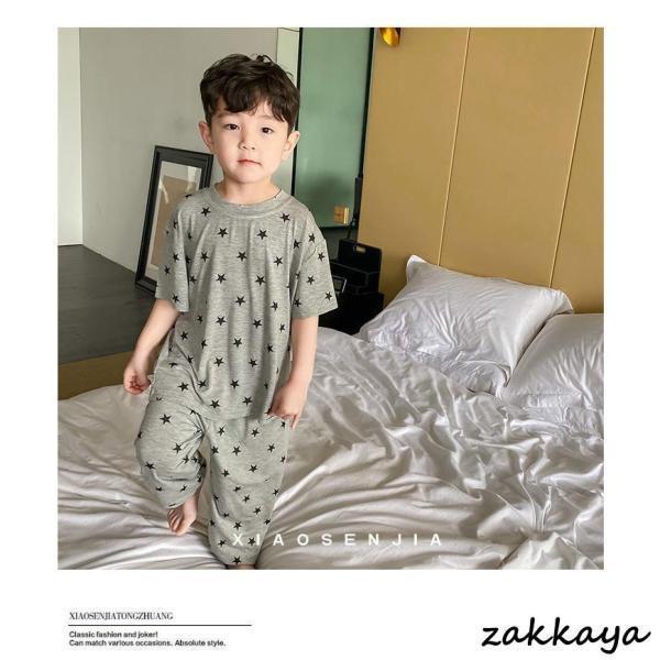 パジャマ キッズ 子供服 2点セットアップ 男女兼用 ジュニア 春夏星柄 薄手 半袖 長ズボン ルームウェア 部屋着 おしゃれ 可愛い 柔らかい | ブランド登録なし | 09