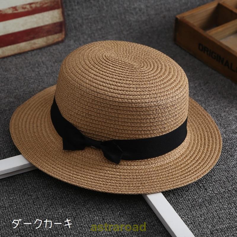 麦わら帽子 カンカン帽 ストローハット 帽子 ぼうし レディース 女性 ファッション小物 麦わら リボン付き 通気性 紫外線対策 日よけ 日焼け防止 | ブランド登録なし | 03
