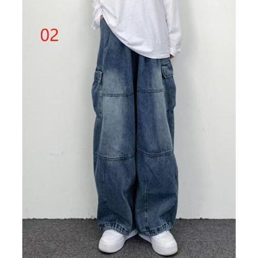 バギーパンツ メンズ デニム ワイド ジーンズ 太め 大きいサイズ カーゴパンツ 極太 ファッション ストリート系 秋冬 | ブランド登録なし | 02