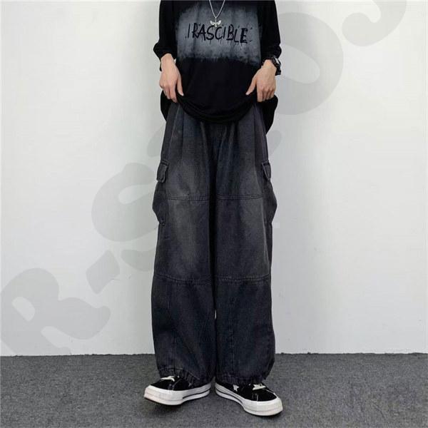 バギーパンツ メンズ デニム ワイド ジーンズ 太め 大きいサイズ カーゴパンツ 極太 ファッション ストリート系 秋冬 | ブランド登録なし | 06
