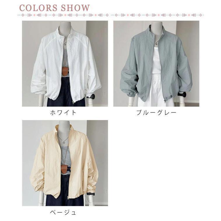 長袖 レディース UVカット 防風 夏 ジャケット 薄手 立ち襟 ジャンパー ライトアウター ショート丈 マウンテンパーカー ブルゾン パーカー 春 | ブランド登録なし | 06