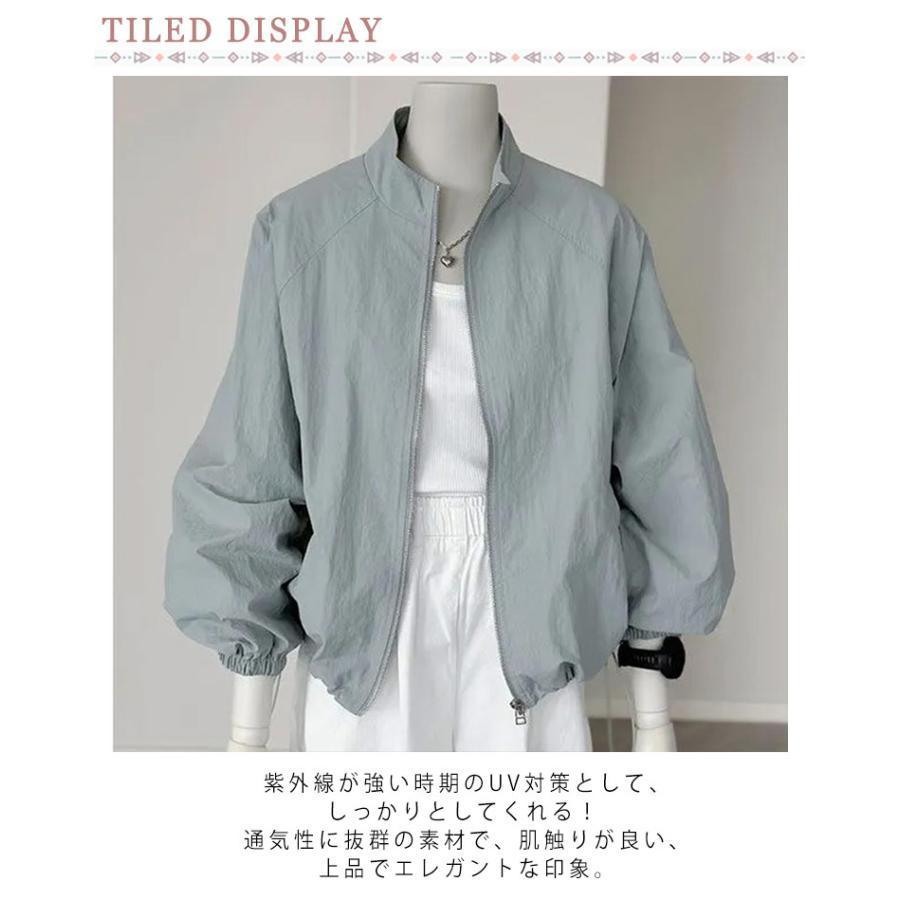 長袖 レディース UVカット 防風 夏 ジャケット 薄手 立ち襟 ジャンパー ライトアウター ショート丈 マウンテンパーカー ブルゾン パーカー 春 | ブランド登録なし | 07
