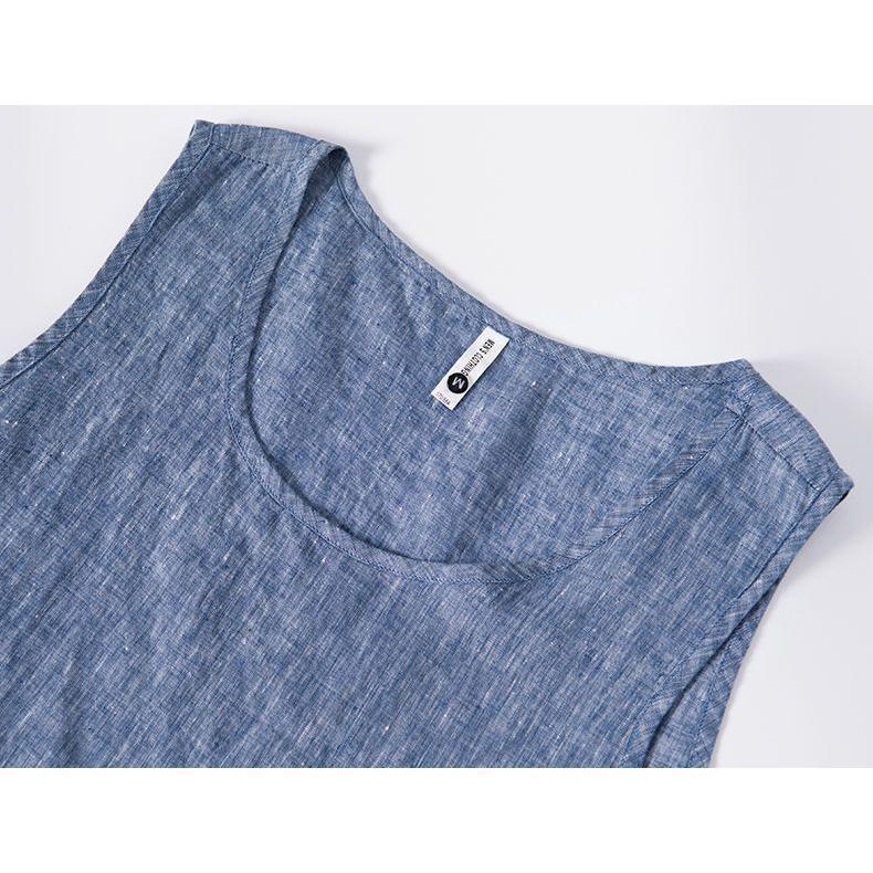 リネンＴシャツ 袖なし タンク メンズ カットソー 無地 麻ス インナー 夏 インナー 男性 カジュアル 亜麻 薄手 快 | ブランド登録なし | 04