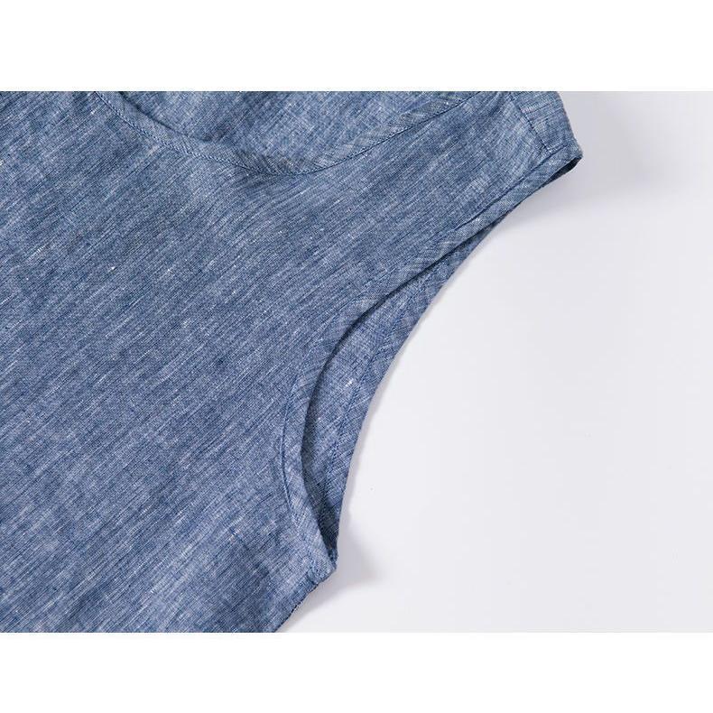 リネンＴシャツ 袖なし タンク メンズ カットソー 無地 麻ス インナー 夏 インナー 男性 カジュアル 亜麻 薄手 快 | ブランド登録なし | 05