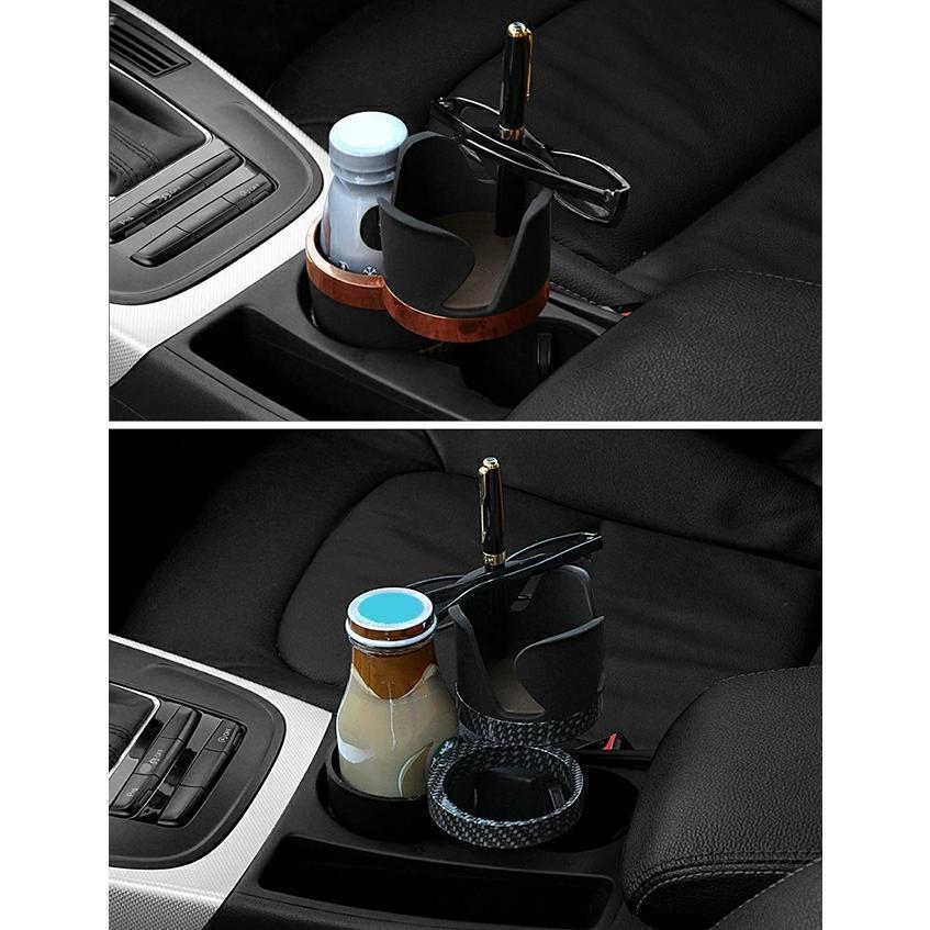 車 ドリンクホルダー 3in1多機能 マルチカップホルダー 車用 車載 360°回転 調節可能 3本ホールド 灰皿 缶コーヒー カップホルダー | ブランド登録なし | 08