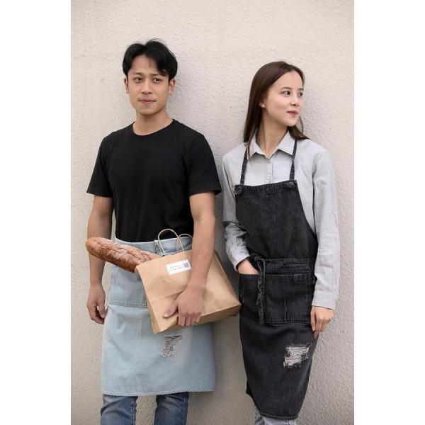 デニムエプロン 北欧風 保育士 業務用おしゃれ ガーデニング キッチン 調整可能 ワークエプロン 前掛け 料理 ガーデニング レディース メンズ | ブランド登録なし | 02
