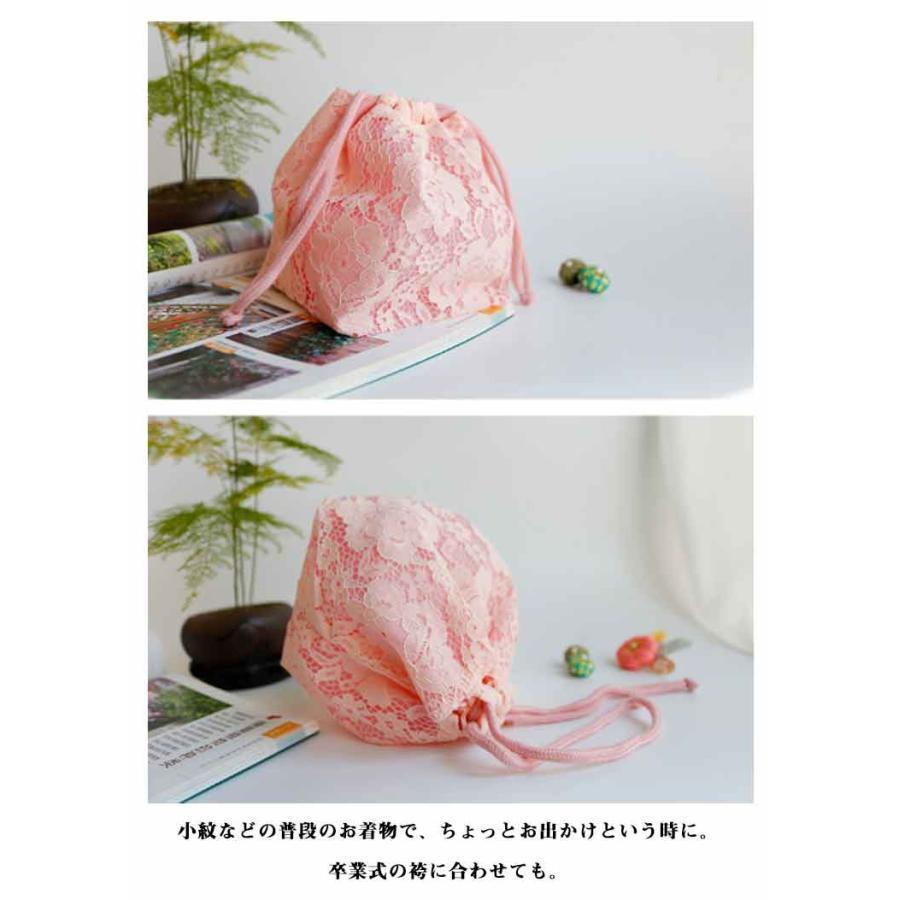 かわいい 可愛い 着物小物 おしゃれ 和装 レース 浴衣 コンパクト 小物入れ おすすめ レディース レース バッグ 着物 手提げ 持ち手付き 紐付き | ブランド登録なし | 12