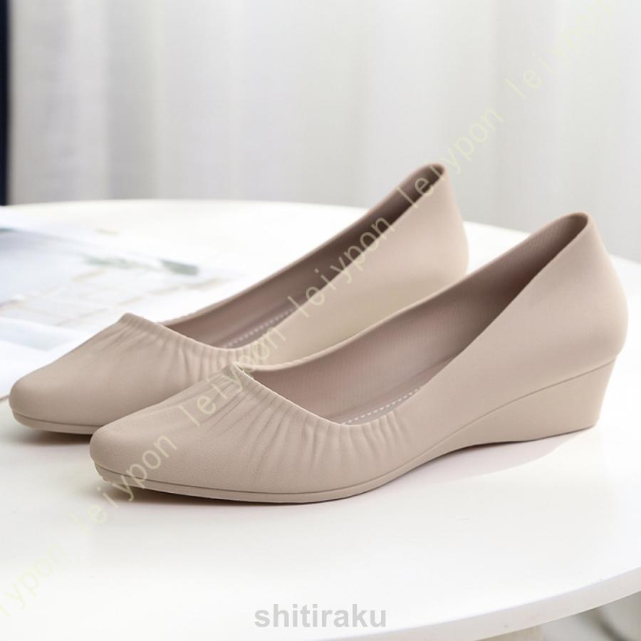 ウエッジソール パンプス ポインテッドトゥ ニット ローヒール 走れるパンプス アッパーニット きれいめ 美脚 歩きやすい 痛くない スリッポン | ブランド登録なし | 11