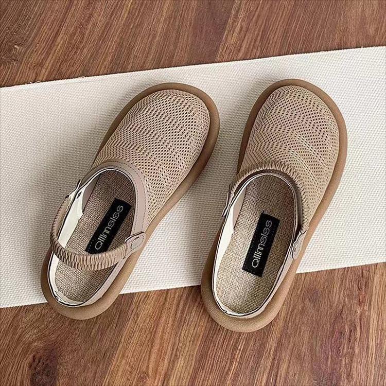 コンフォートサンダル リネン風 メッシュ 2way 夏 サボ フラットサンダル ストラップサンダル レディース サンダル 透かし つま先あり 快適 | ブランド登録なし | 02