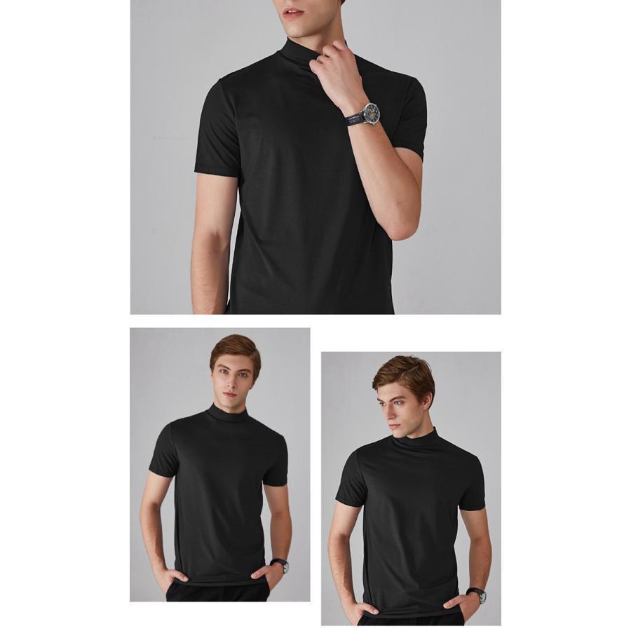 モックネックTシャツ ゴルフ インナー 半袖 メンズ ハイネック Tシャツ カットソー ポロシャツ 肌着 ゴルフウェア スポーツ ランニング |  | 08