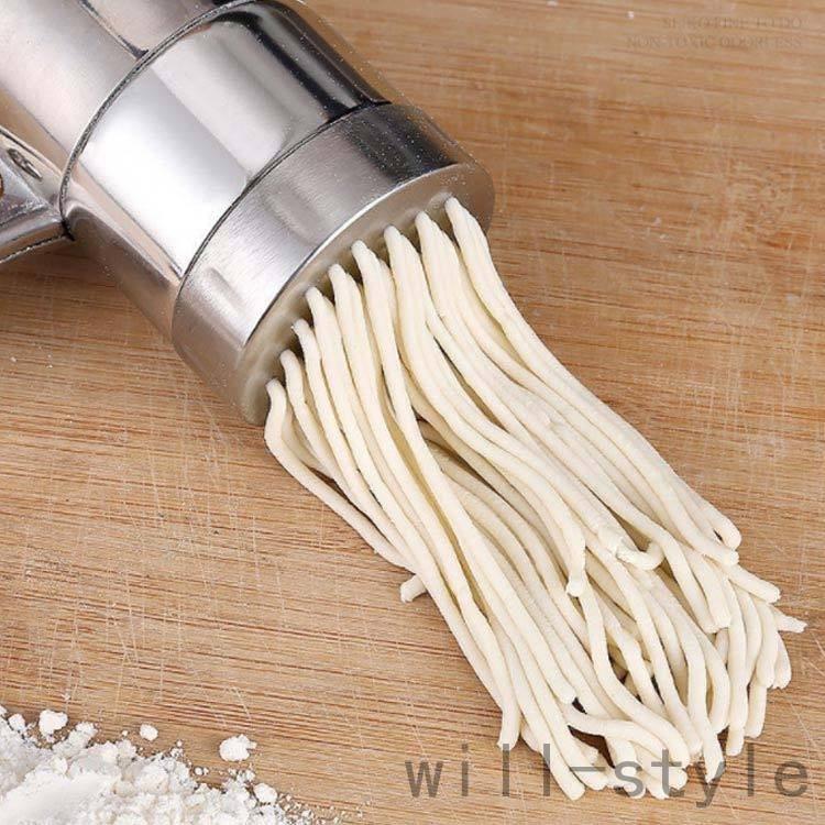 麺作り 手作り パスタマシン 製麺機 手動式 2/5種類キャップ付き ステンレス製 回転式 多用途 パスタマシーン そば うどん ラーメン 中華麺 | ブランド登録なし | 02