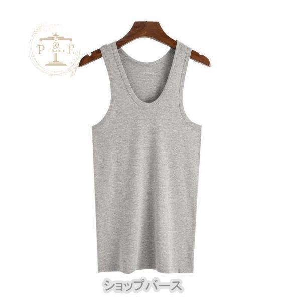 タンクトップ メンズ インナー 綿 シャツ クルーネック シャツ 男性 肌着 下着 ストレッチ カジュアル 涼しい 吸汗速乾 筋トレ スポーツ | ブランド登録なし | 16
