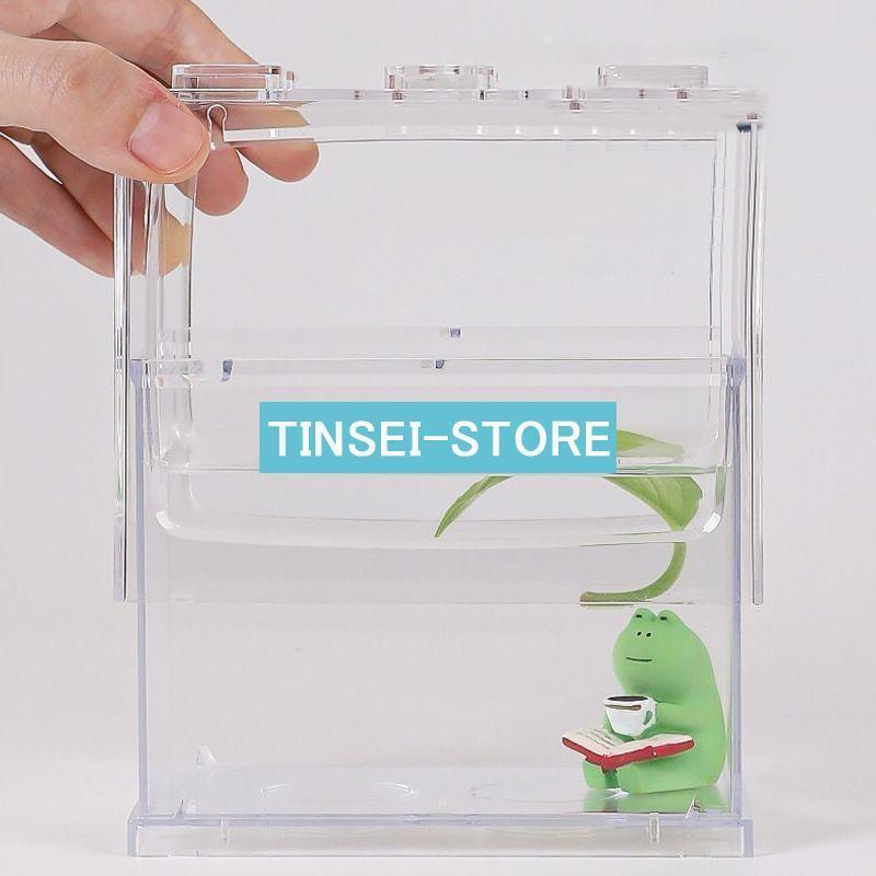 ブロック水槽 キューブ水槽 アクアリウム用品 透明 クリア ミニ水槽 金魚 メダカ飼育 ペット用品 熱帯魚 おしゃれ かわいい インテリア ディスプレ | ブランド登録なし | 02