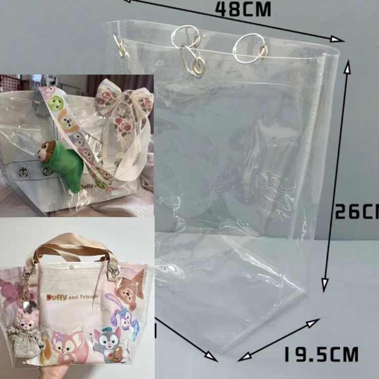 2枚セットビニールバッグ 透明バッグ 防水カバー クリアバッグ 男女兼用バッグ 頑丈 カバーバッグ イベント 推し活 痛バ リフティングリング付き | ブランド登録なし | 03