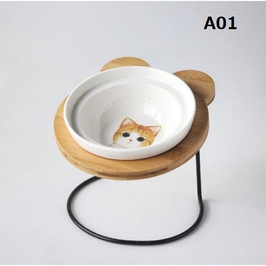 フードボウル ペット用 台付き 猫食器 犬食器 猫用 小型犬用 食器 餌やり 水やり用品 かわいい 2連 2皿 | ブランド登録なし | 06