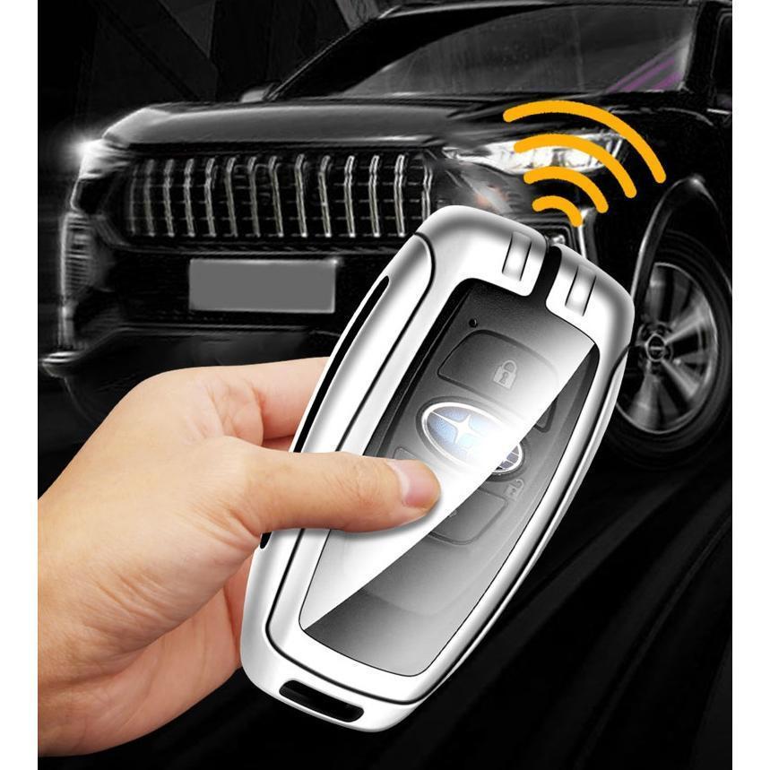 スバル SUBARU 深錆色/ブルー キーケース キーホルダー付き 高級 スマートキーカバーTPU 車 傷のつきにくい 防水 防塵 A番 | ブランド登録なし | 05