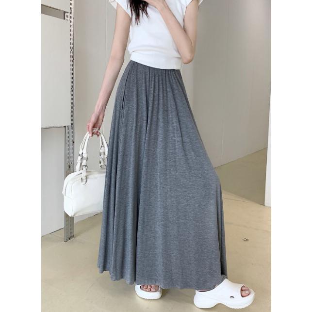 ロング丈とろみスカート レディース 春夏 細見え スカート テロテロ スカート プリーツスカート黒 | ブランド登録なし | 02
