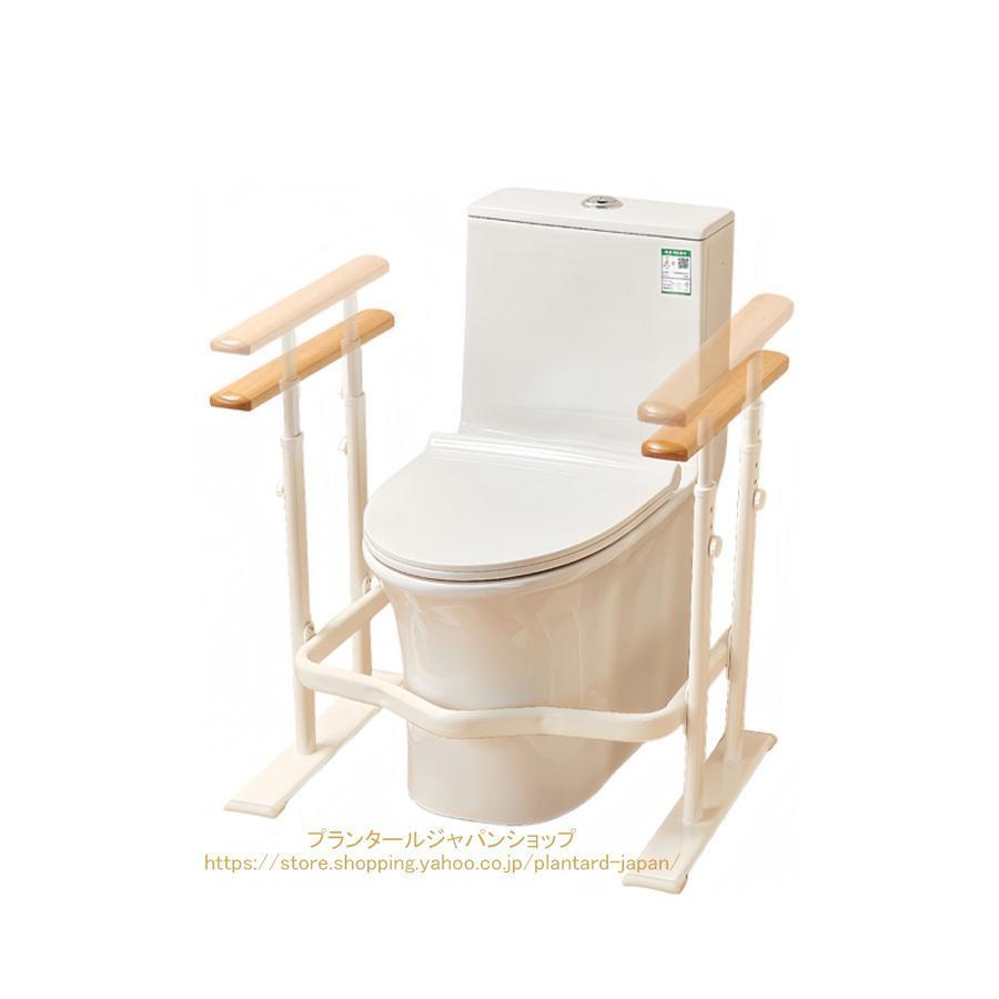 トイレ手すり 天然木 クッション付き 高さ調節可能 立ち上がり補助 光る目印 転倒防止 4本の支え 安全性 工事不要 介護サポート 介護用 夜 停電時 | ブランド登録なし | 06