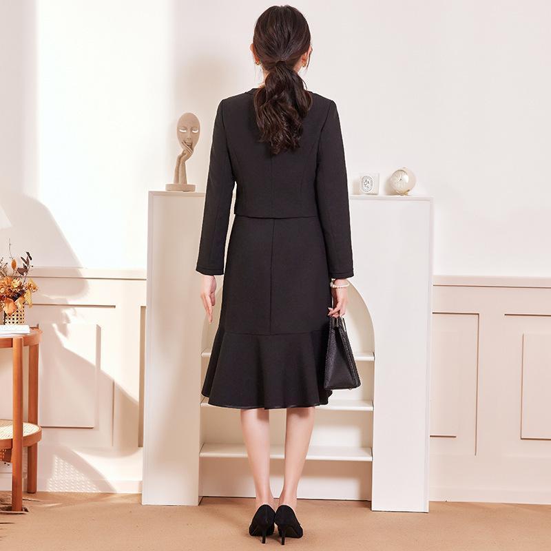 喪服 レディース スーツ 母親 2点セット ワンピース レディース 母 スーツレディース フォーマル 喪服 礼服 葬儀 法事 ブラックフォーマル 通夜 | ブランド登録なし | 04