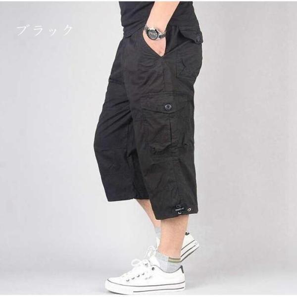 ハーフパンツ メンズ ひざ下 カーゴパンツ 7分丈 スポーツ 太め ゆったり 夏 クロップド 大きいサイズ 全8色 M L LL XL 父の日 | ブランド登録なし | 13