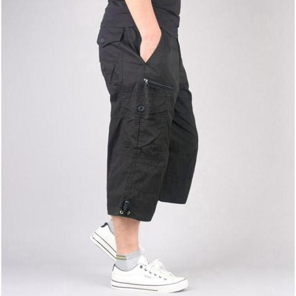 ハーフパンツ メンズ ひざ下 カーゴパンツ 7分丈 スポーツ 太め ゆったり 夏 クロップド 大きいサイズ 全8色 M L LL XL 父の日 | ブランド登録なし | 14