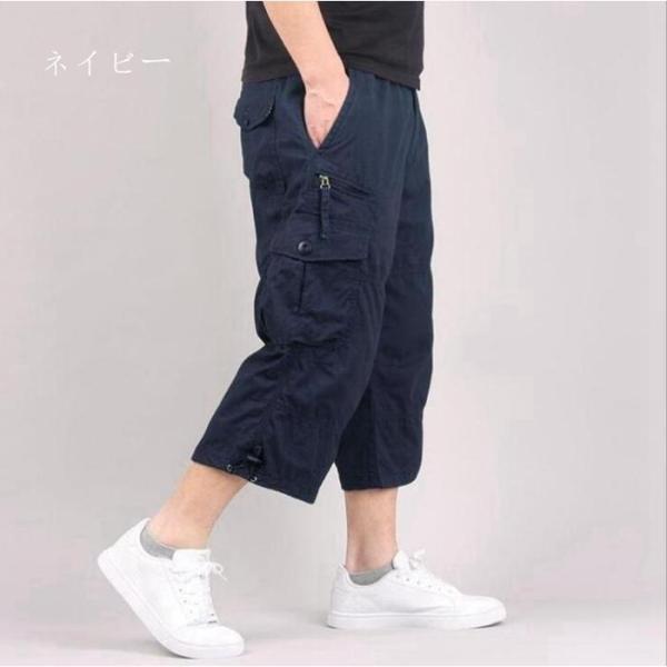 ハーフパンツ メンズ ひざ下 カーゴパンツ 7分丈 スポーツ 太め ゆったり 夏 クロップド 大きいサイズ 全8色 M L LL XL 父の日 | ブランド登録なし | 16