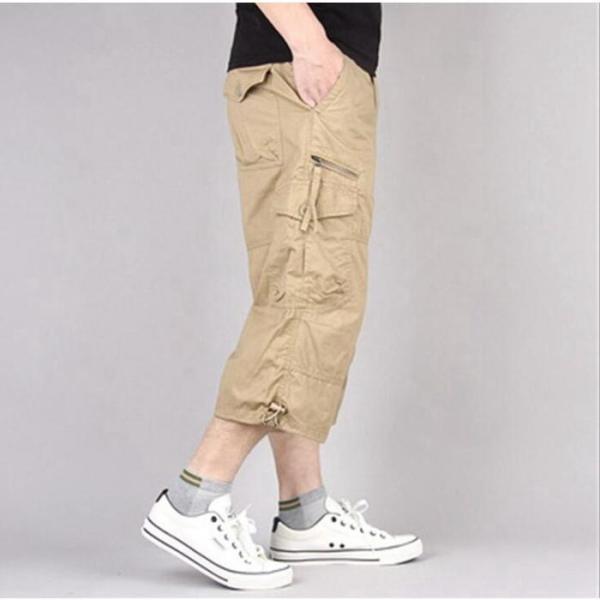 ハーフパンツ メンズ ひざ下 カーゴパンツ 7分丈 スポーツ 太め ゆったり 夏 クロップド 大きいサイズ 全8色 M L LL XL 父の日 | ブランド登録なし | 08