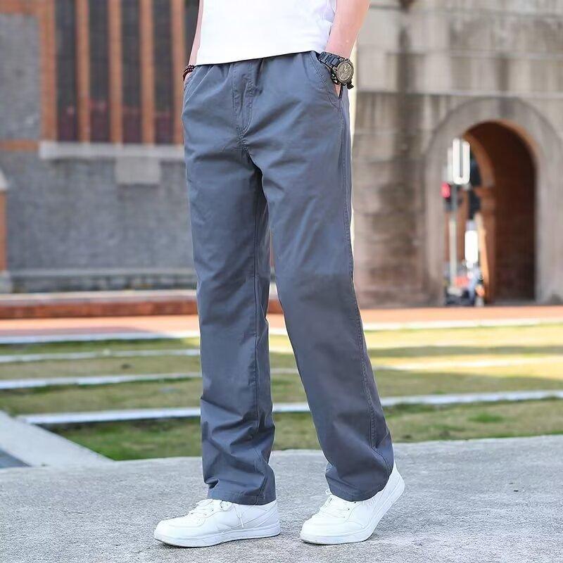 メンズ チノパンツ 夏 ストレートパンツ 薄手 チノパン ワイドパンツ セミワイド ゆったり コットン ツイル生地 ゴムウエスト 大きいサイズ 大 | ブランド登録なし | 13