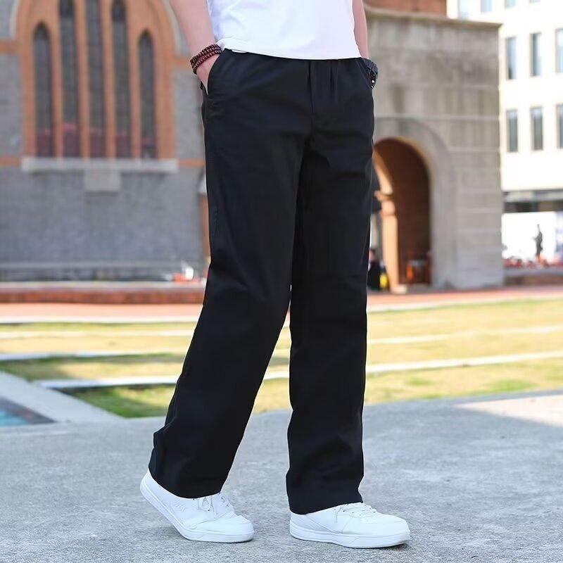 メンズ チノパンツ 夏 ストレートパンツ 薄手 チノパン ワイドパンツ セミワイド ゆったり コットン ツイル生地 ゴムウエスト 大きいサイズ 大 | ブランド登録なし | 15