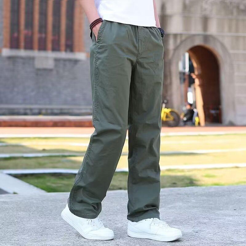 メンズ チノパンツ 夏 ストレートパンツ 薄手 チノパン ワイドパンツ セミワイド ゆったり コットン ツイル生地 ゴムウエスト 大きいサイズ 大 | ブランド登録なし | 03
